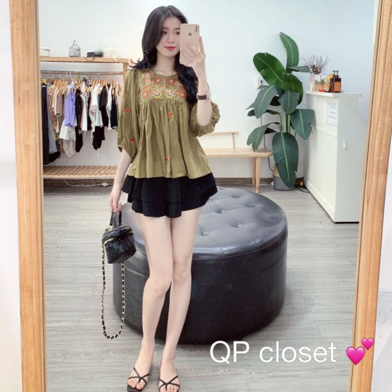 Áo thêu tay bồng