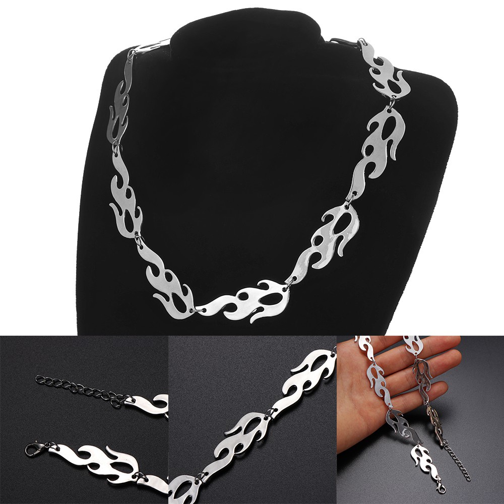 vòng cổ / Vòng Tay / Khuyên Tai Hình Ngọn Lửa Phong Cách Punk Thời Trang Cho Nam Nữ Mihan1