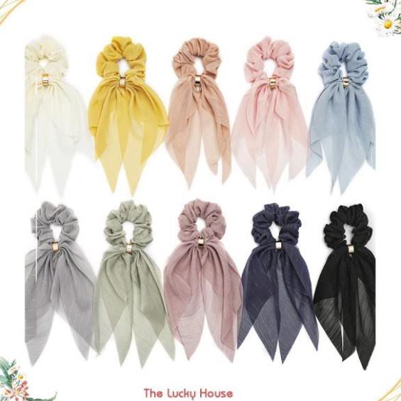 Dây buộc tóc lụa mềm vintage Scrunchies cao cấp loại 1 HD53
