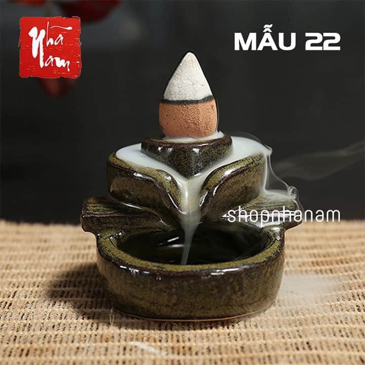 Đế Gốm Sứ Đặt Nụ Trầm Thác Khói Trầm Hương Tặng 1 Nụ Trầm