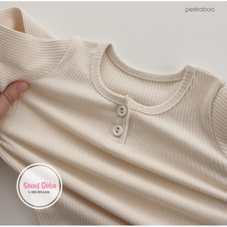 Bộ rời dài tay thu đông chất gân mỏng Golgi Peekaboo made in Korea