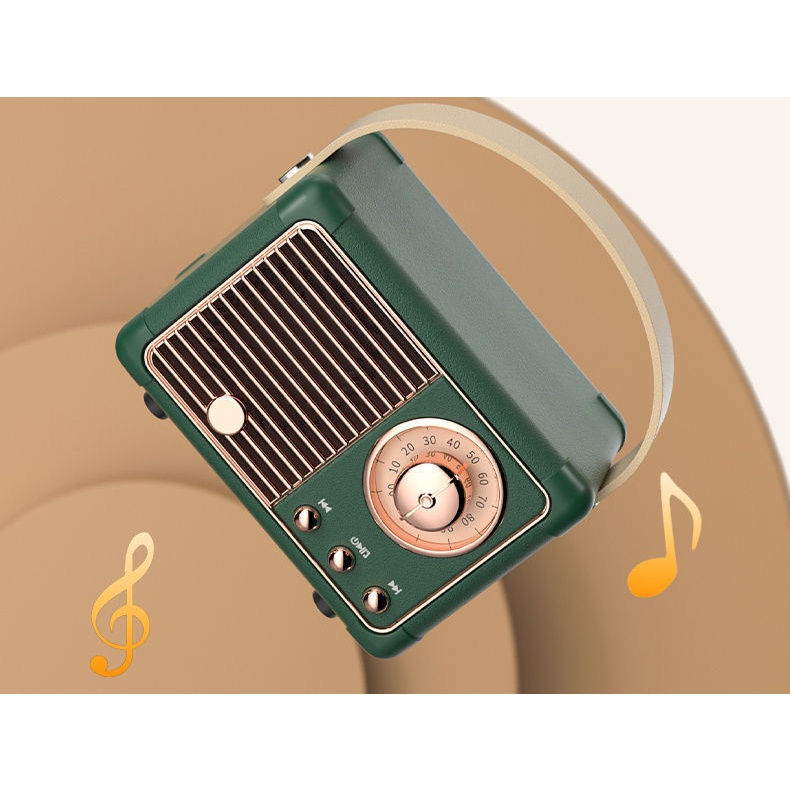 Loa Bluetooth Âm Thanh Siêu Trầm Phong Cách Retro Chất Lượng Cao