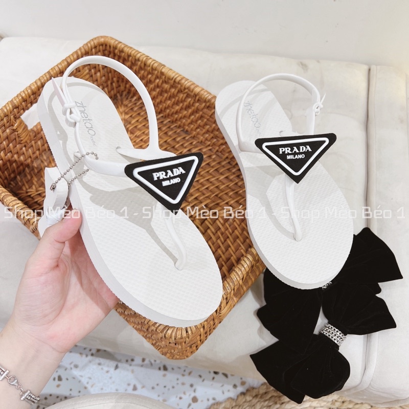Sandal kẹp xỏ ngón kèm tag phụ kiện đế bệt fullbox hàng quảng châu cao cấp