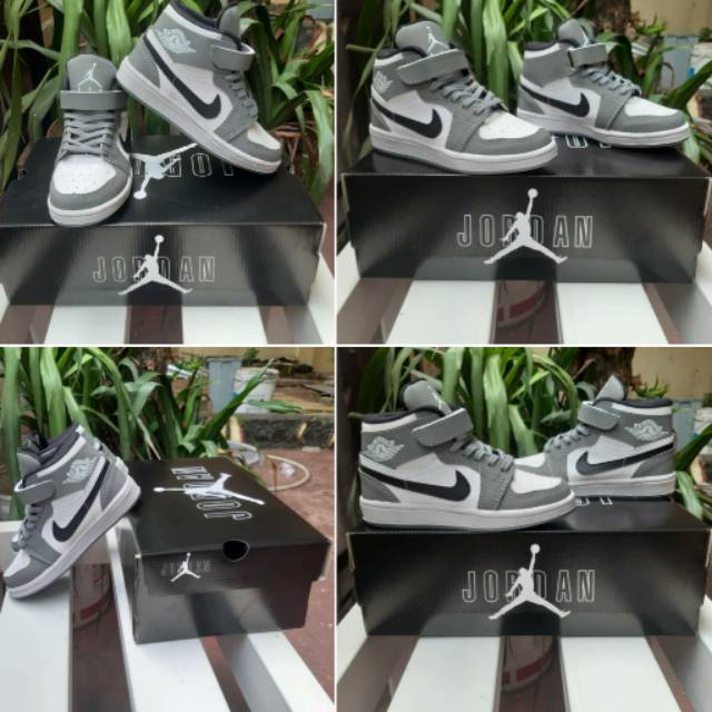 Giày Thể Thao Nike Air Jordan 1 Màu Xám Thời Trang Cho Bé