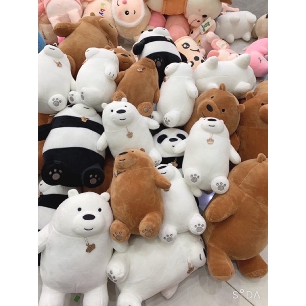 Gấu bông 3 chú gấu Trắng - Trúc - xám