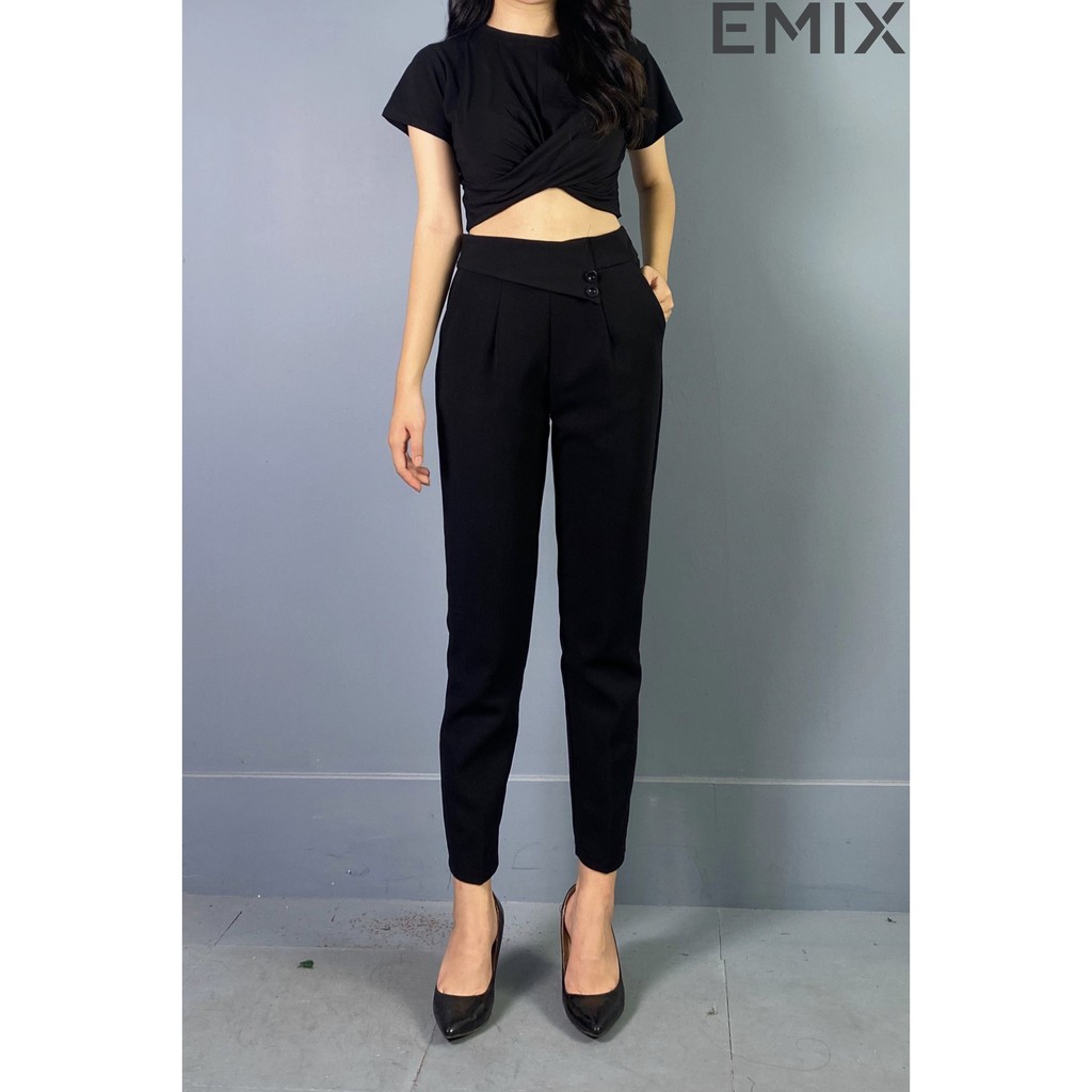 Quần tây công sở tuyết mưa màu đen 805 EMIX | BigBuy360 - bigbuy360.vn