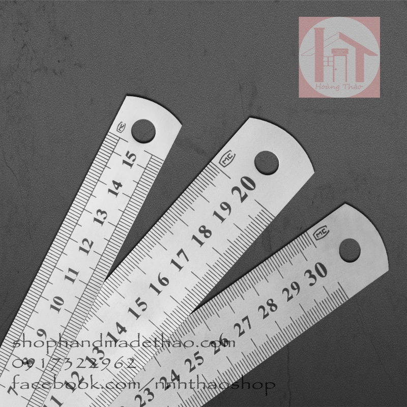 Thước kim loại 15cm - 20cm - 30cm
