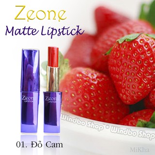 Son Zeone Tím Matte Lipstick - Màu 01 Đỏ Cam