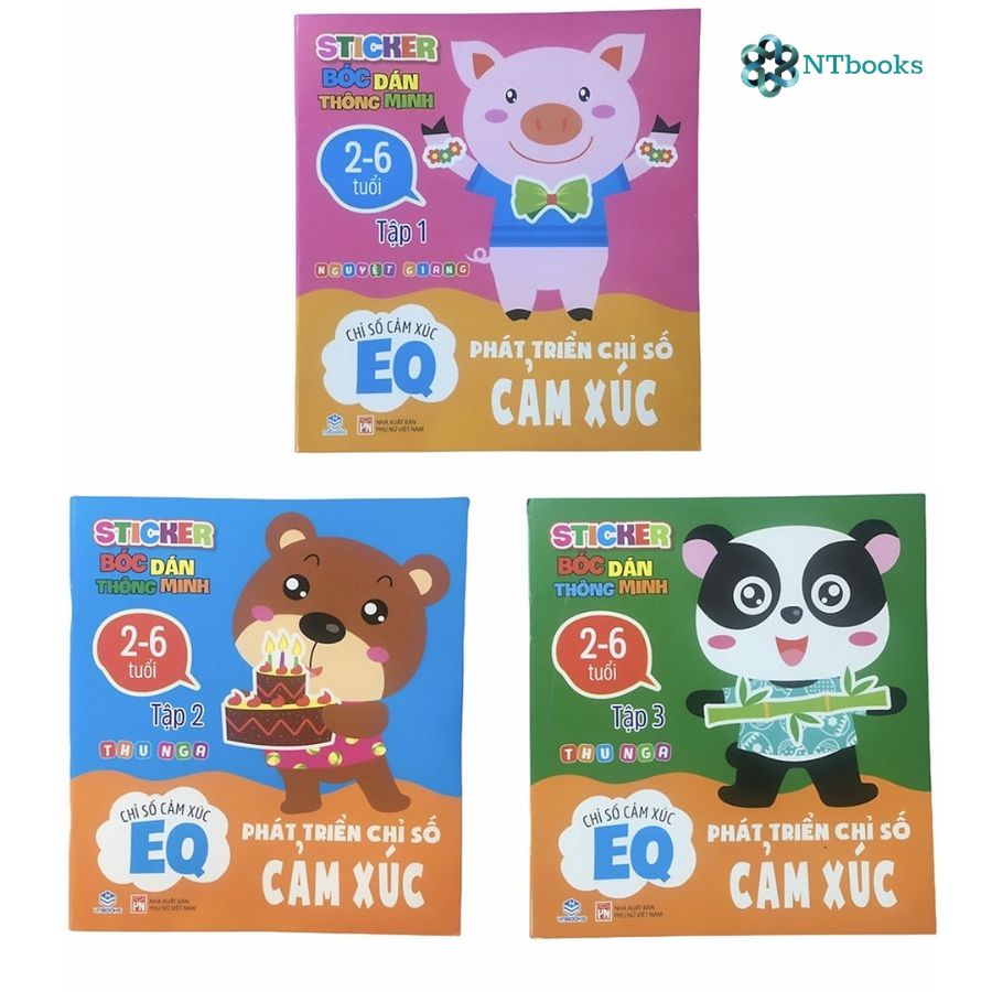 Sách Sticker bóc dán thông minh - Phát triển Chỉ số cảm xúc EQ - Combo 3 Quyển