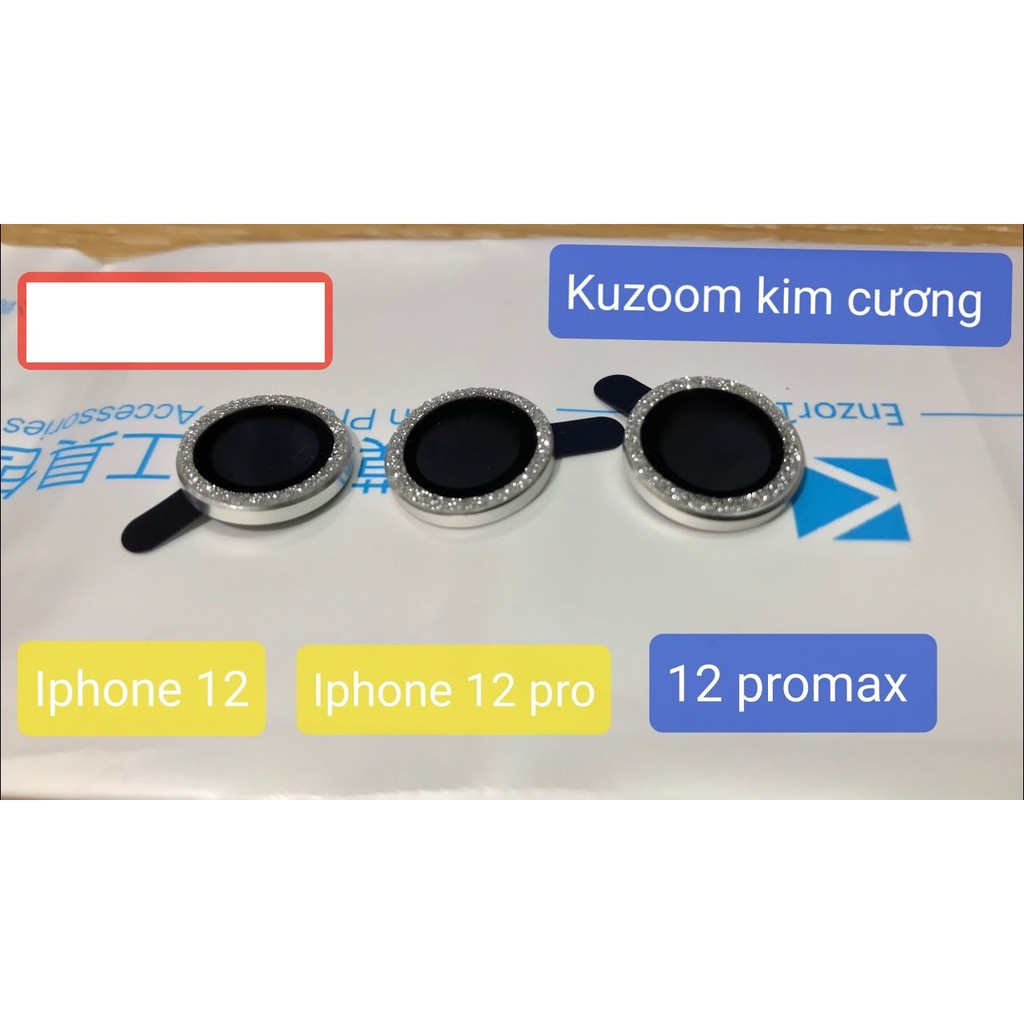 Dán kính bảo vệ Camera Kuzoom Lens Ring ánh nhũ Diamond IPhone IPhone 12/12 Pro Max