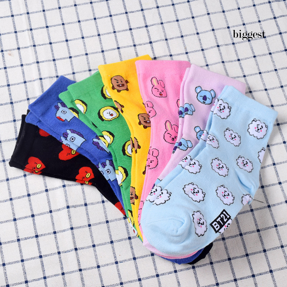 BTS BT21 Vớ Cotton Thể Thao Thoáng Khí In Họa Tiết Hoạt Hình Bt21 Cho Nam Nữ