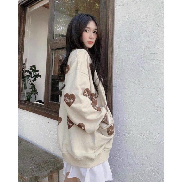 Áo Khoác Cardigan Trái Tim Cho Nữ chất nỉ,Áo cadigan nữ Phong Cách Ulzzang Phù Hợp Đi Đà Lạt, Dạo Biển