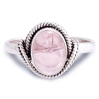 Nhẫn bạc mặt Oval đính đá pha lê cổ điển