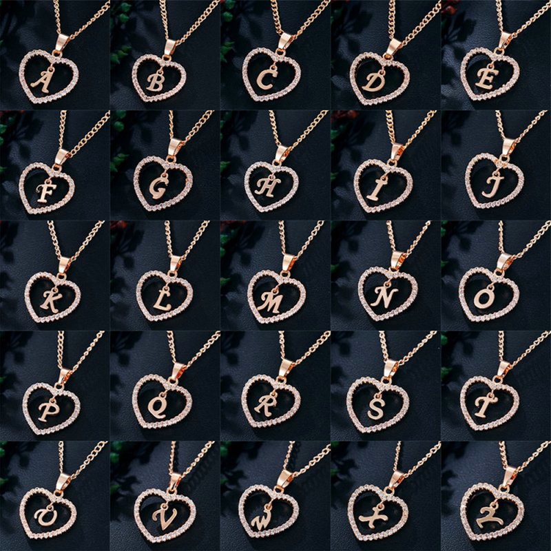 Vòng cổ Mặt 26 Chữ Cái Đính Đá zircon