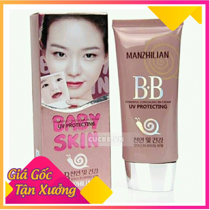 [Nhập mã SFP-55008 giảm giá] Kem Che Khuyết Điểm, Kem Nền BB Cream Baby Skin Ốc Sên Xuất Xứ Hàn Quốc Không Kích Ưng Da