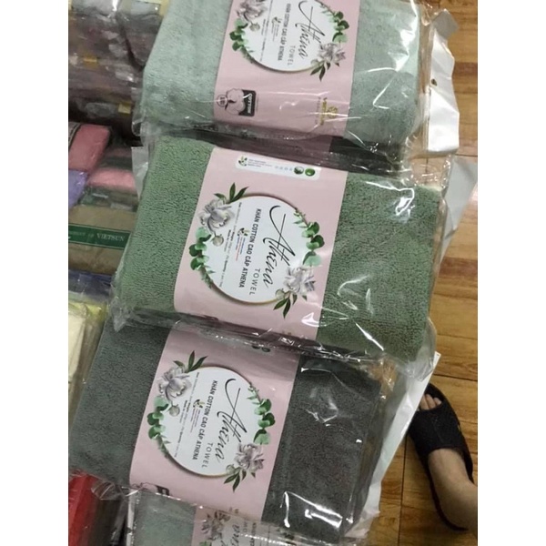 👑 Chính Hãng👑 Khăn Tắm Khăn Gội Đầu Siêu Thấm hút Athena 100% Cotton Không hôi, Hàng chính hãng VIETSUN
