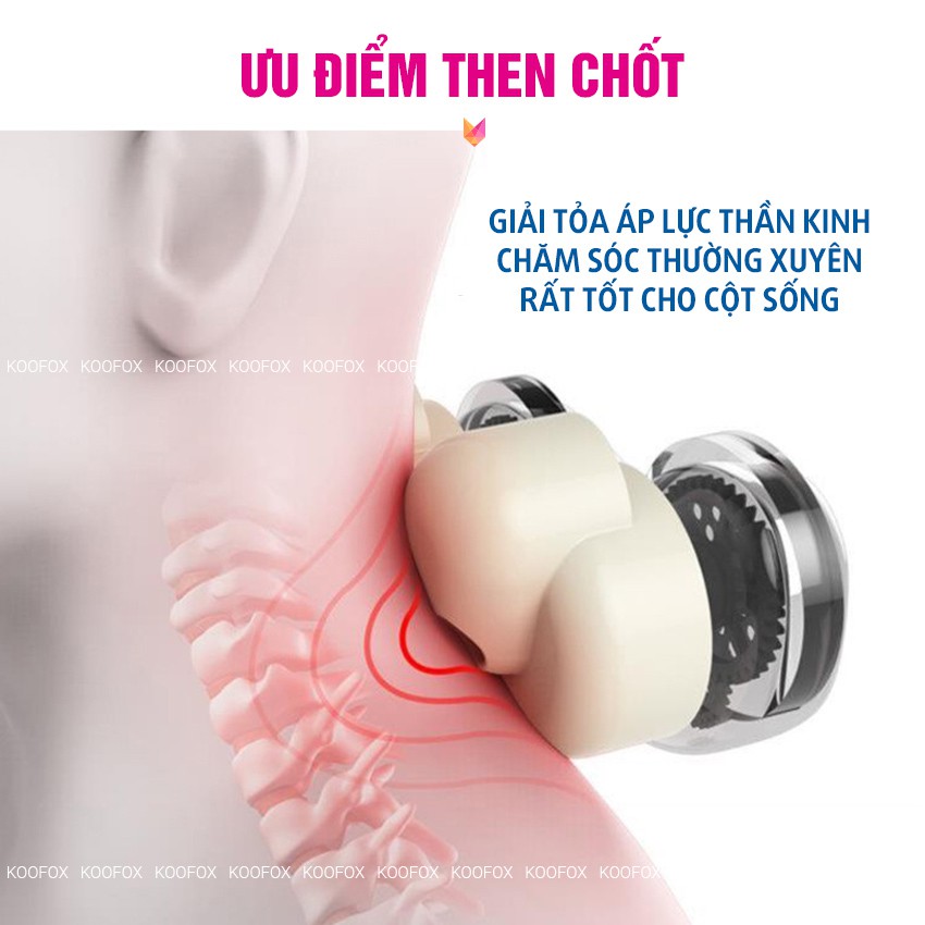 [HẾT MỎI CỔ] Gối Massage Cổ Chữ U Không dây 360 độ - Đánh tan đau cổ, mỏi gáy, nhức mỏi vùng cổ - KOOFOX