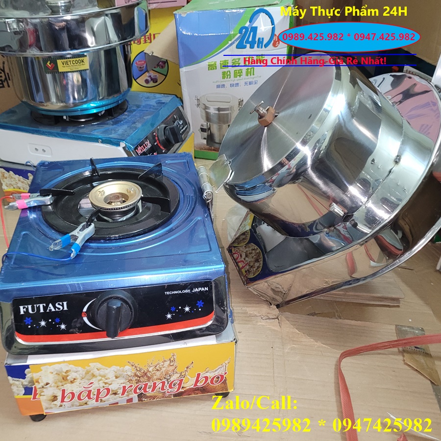 Máy làm bắp mỹ,máy nổ ngô làm bỏng dùng gas mini,gas công nghiệp