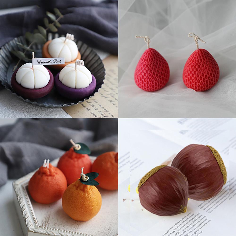 Khuôn Làm Nến/Xà Phòng Hình Trái Cây 3D Bằng Silicone