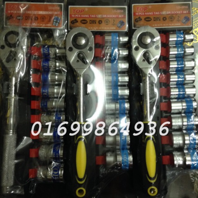 Bộ khẩu 10 chi tiết 1/2" TOP