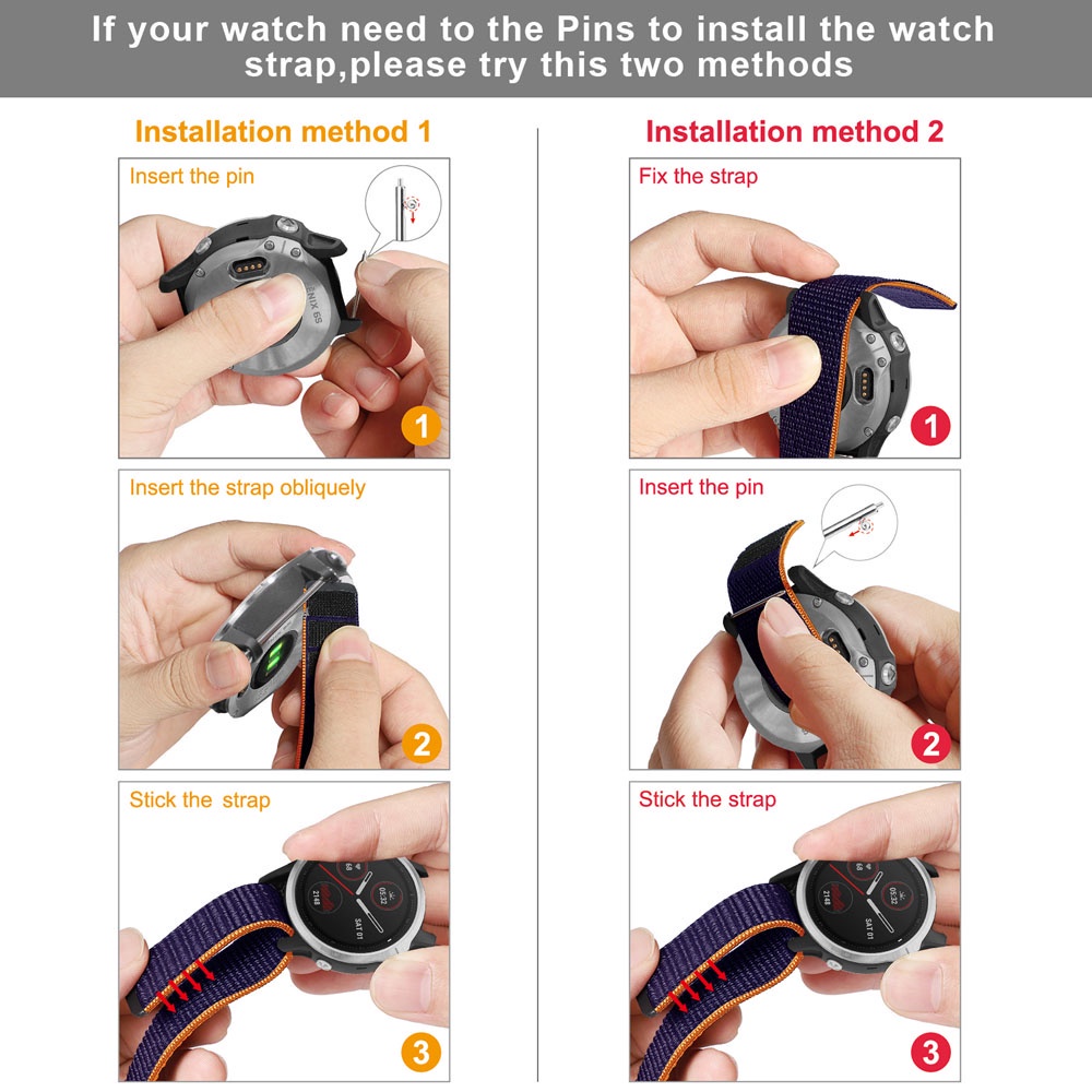 Dây đeo bằng nylon siêu nhẹ 20mm cho đồng hồ thông minh Garmin Fenix 6S/Fenix 5S Fenix 5S Plus/Fenix 6S Pro/Sapphire