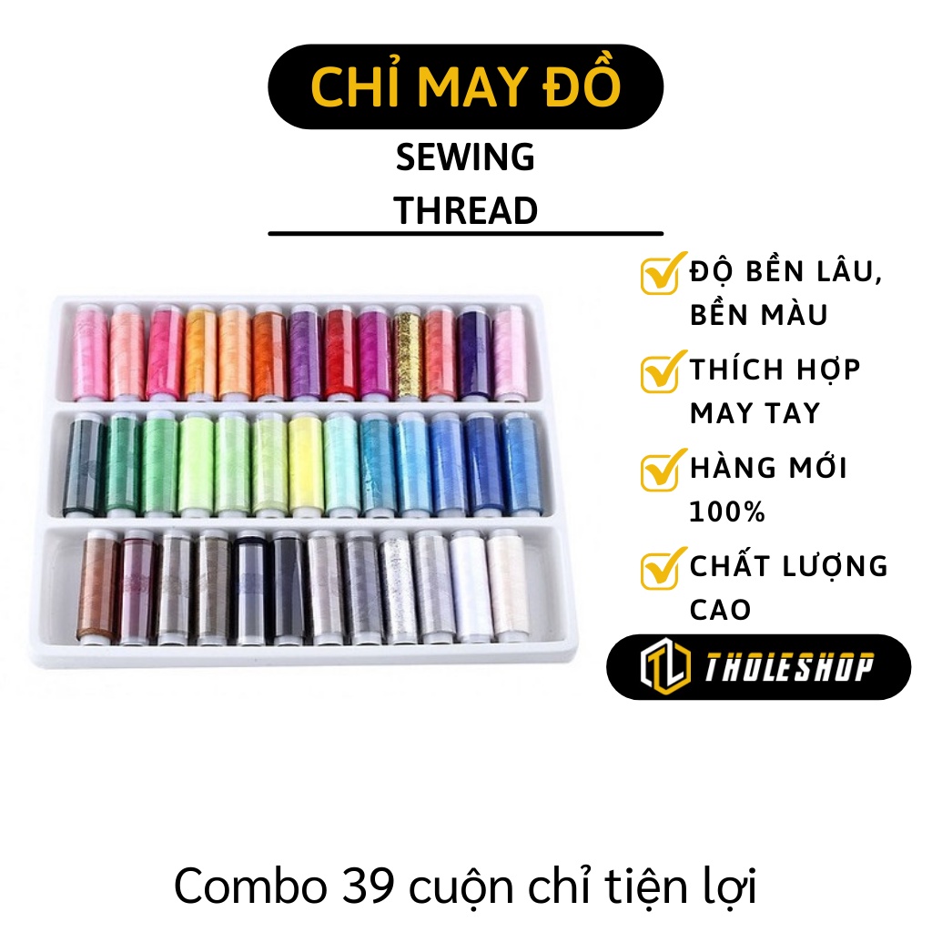 Chỉ May Vá - Combo 39 Cuộn Chỉ Khâu Quần Áo 402, Độ Bền Lâu Và Bền Màu 4742