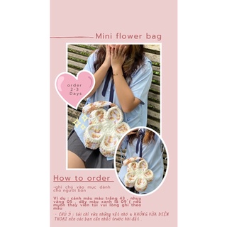 Túi bông hoa len nhung đũa mini size