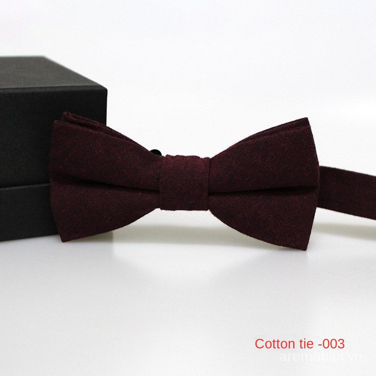 Cà vạt nơ màu trơn chất liệu cotton thời trang lịch lãm cho nam