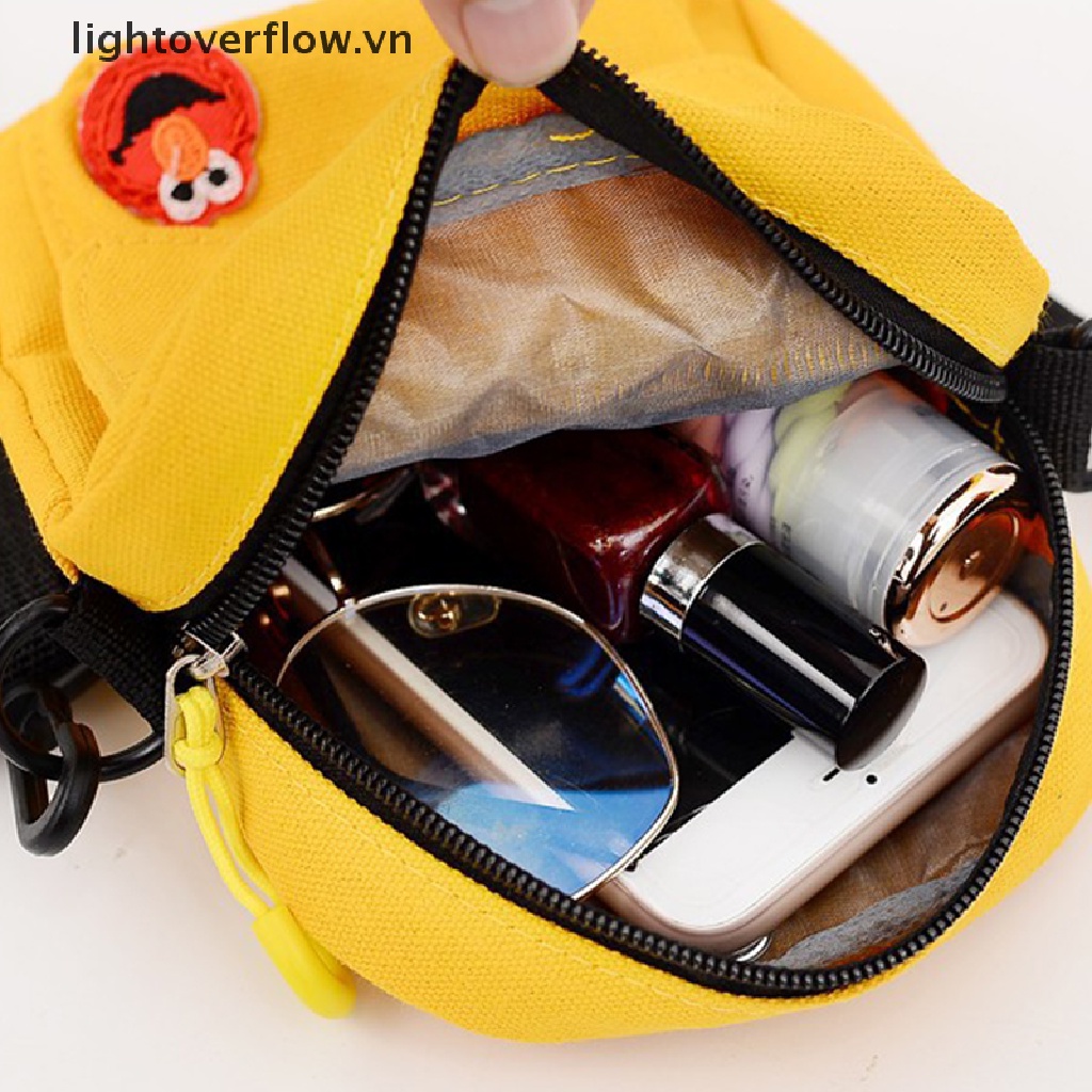 Túi Đeo Vai Vải Canvas Mini Họa Tiết Hoạt Hình Dễ Thương Cho Học Sinh