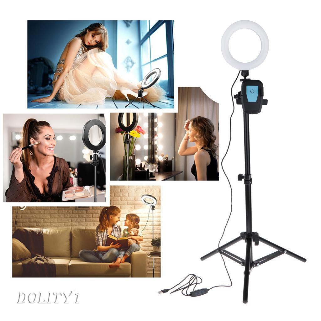 (Doity 1) 6 &quot;Led Light With Tripod With Tripod Phone Holder For