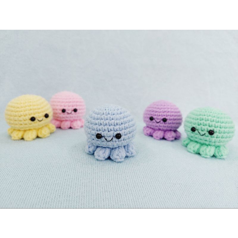 Móc khóa bạch tuộc mini móc len - Amigurumi mini octopus 🐙