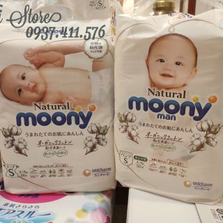 Tã Bỉm MOONY NATURAL Nội Địa Nhật dán/quần NB63/S58/M48/L36