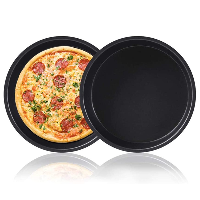 Khay Nướng Bánh Pizza  Hình Tròn Bằng Thép Cacbon Chống Dính 6/7/8/9/10 Inch