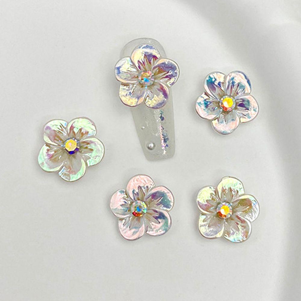 OCEANMAP Phụ Kiện Trang Trí Móng Nghệ Thuật Hình Hoa Năm Cánh 3D DIY