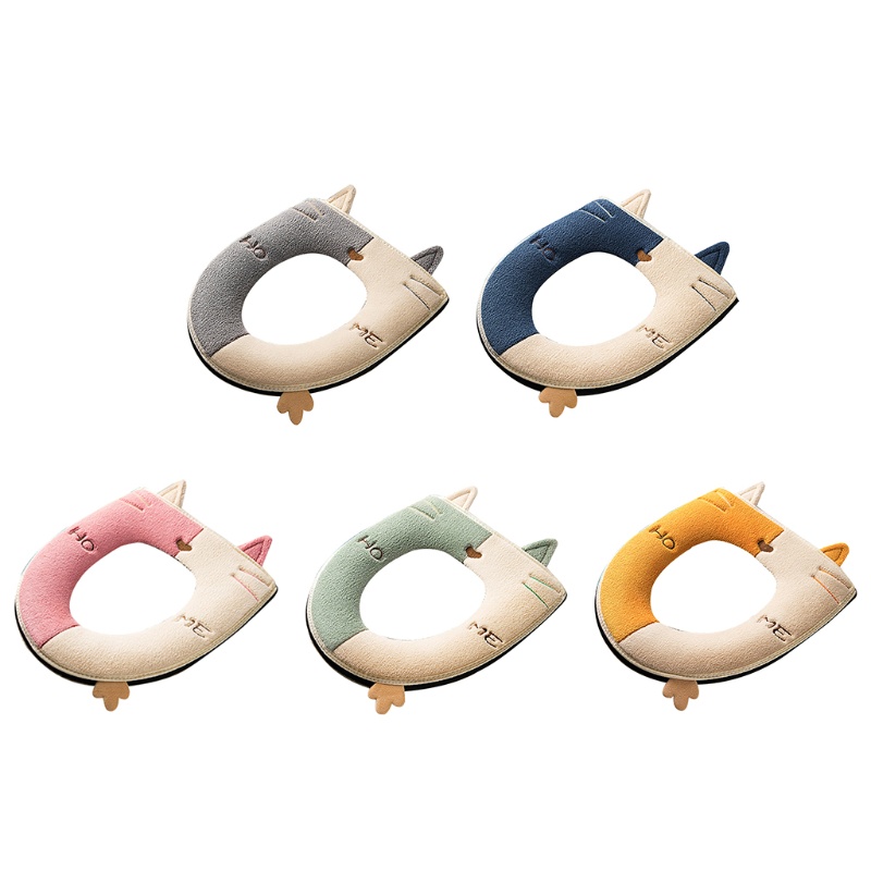 Đệm Lót Bồn Cầu Hình Chữ U Mềm Mại Giữ Ấm Mùa Đông In Họa Tiết Hoạt Hình Dễ Thương Có Thể Giặt Rửa