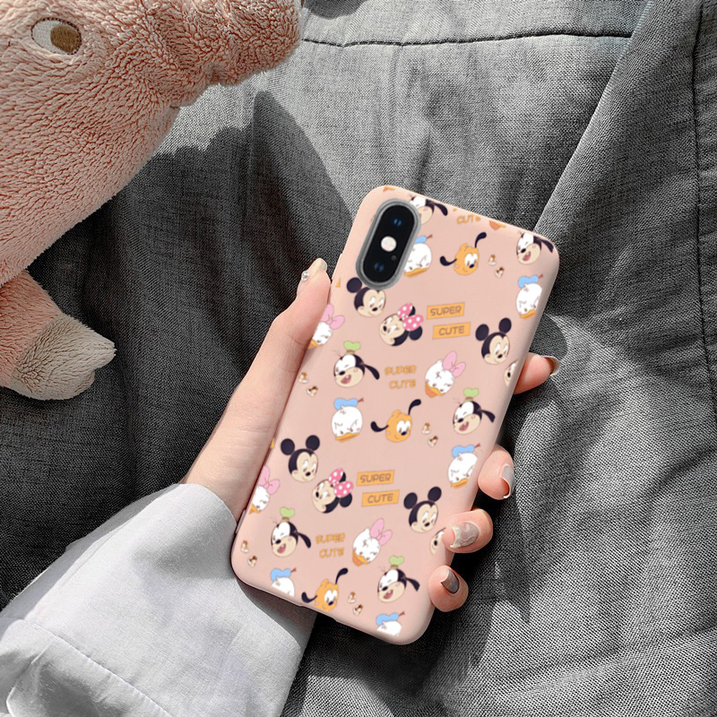 MINNIE IPHONE Ốp Lưng Silicone Họa Tiết Hình Mickey Minnie Thời Trang Cho Apple Iphone 11 11pro 11pro Max Iphone 5 5s Se 6 6s Se2 7 7plus 8 8plus X Xr Xsmax