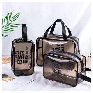 Set 3 túi đựng mỹ phẩm du lịch bằng nhựa