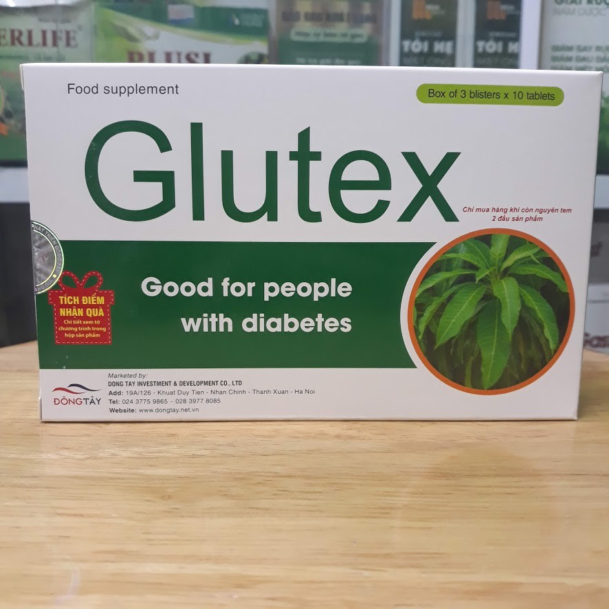 GLUTEX - Hỗ trợ hạ đường huyết, điều trị và ngăn ngừa biến chứng tiểu đường, đái tháo đường, mỡ máu cao