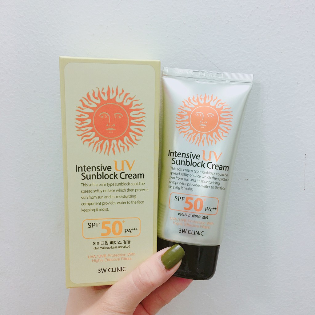 ( Auth ) Kem Chống Nắng 3W Clinic Intensive UV Sunblock Cream SPF 50 Pa+++