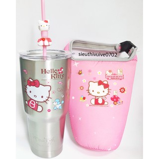 BỘ LY GIỮ NHIỆT KITTY BẠC INOX