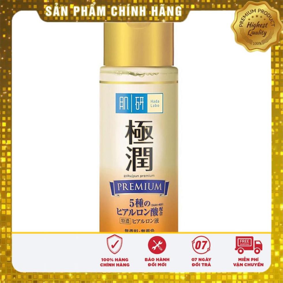 Nước Hoa Hồng Dưỡng Ẩm Tối Ưu Hada Labo Gokujyun Super Hyaluronic Acid Premium Essence Vàng Nhật Bản 170ml