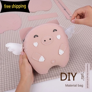 Túi đeo chéo màu hồng hình heo con xinh xắn dành cho nữ
