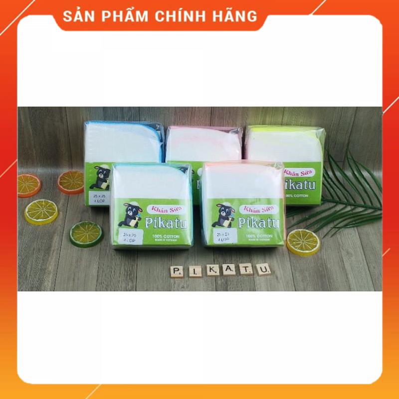 Combo 50c Khăn sữa cuốn biên Pikatu 4L 25x25