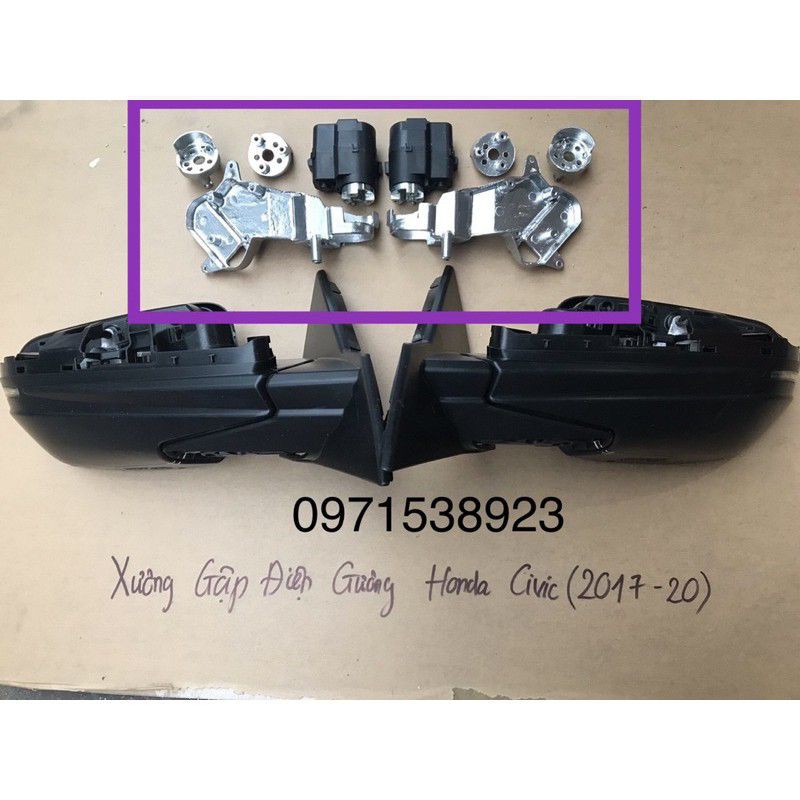 bộ khung xương và motor gập gương cho HONDA CIVIC 2017-2021 tặng kèm