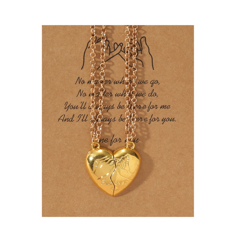 Set 2 Vòng cổ Tình Bạn Mặt Hình Trái Tim Khắc Chữ