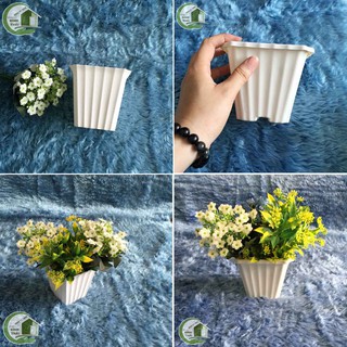 Chậu nhựa trồng cây mini hình vuông vát cạnh