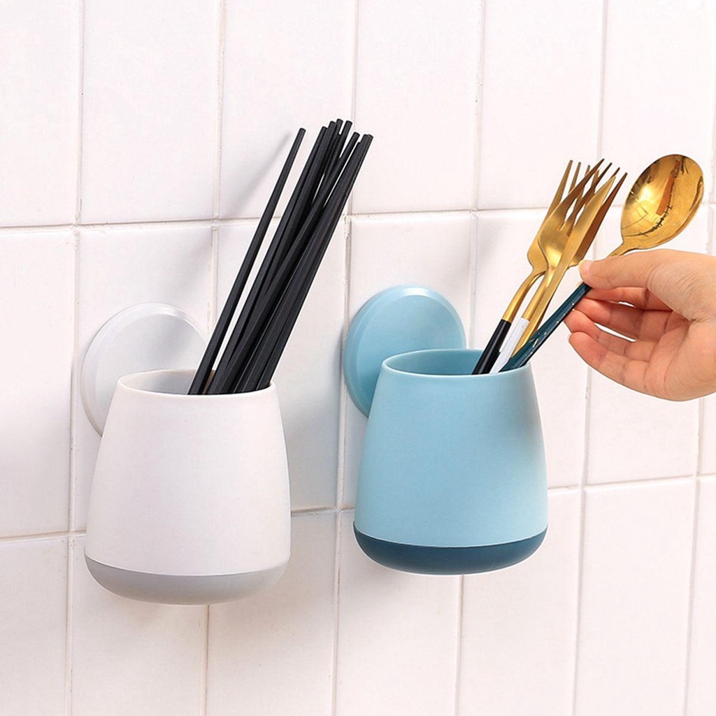 Giá Đỡ Bàn Chải Đánh Răng / Đũa / Cọ Trang Điểm Không Cần Đục Lỗ