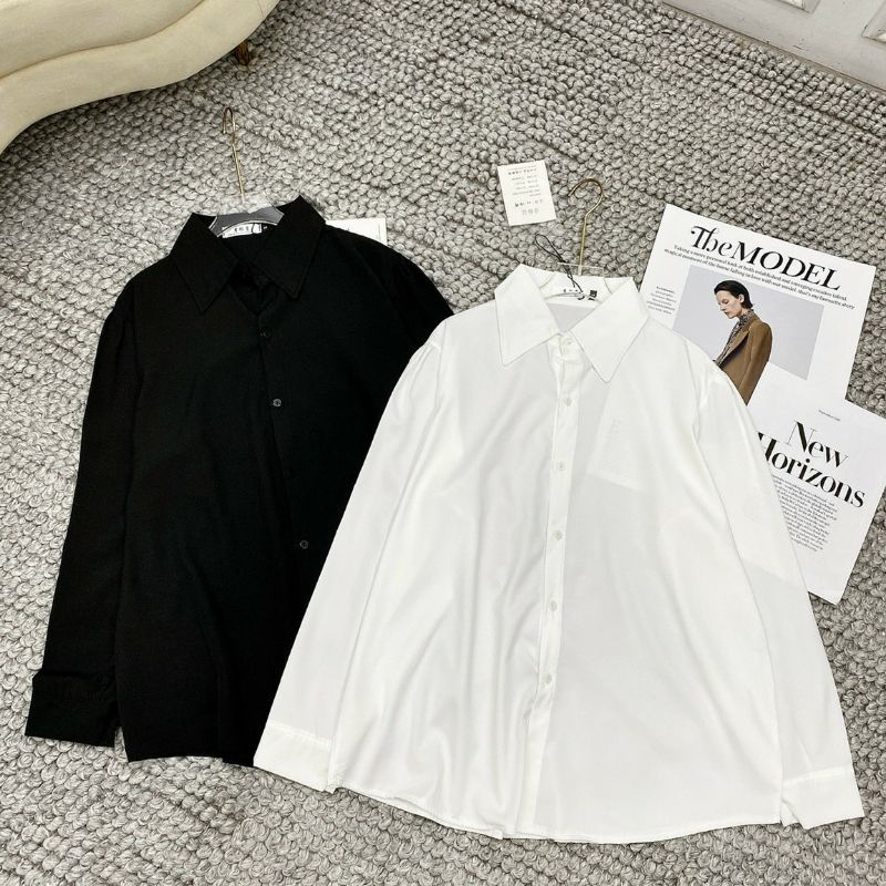 Sơ mi BIGSIZE dài tay Trơn Cực Basic cho Nàng CHUBBY TT01