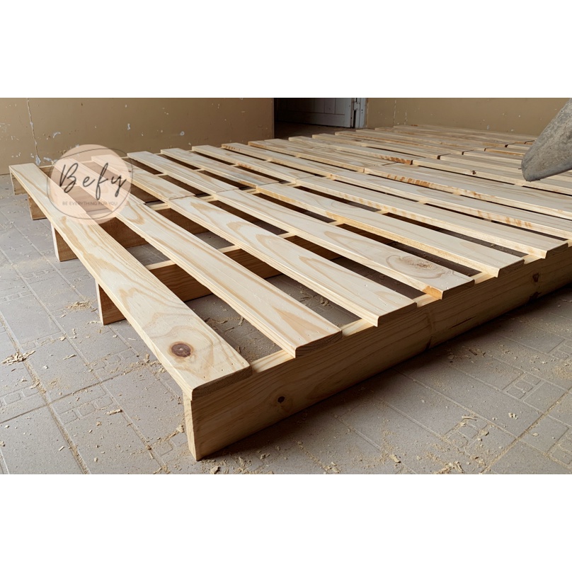 Giường Pallet / Giường Ngủ Pallet Gỗ Thông Gấp Gọn / Giường Gỗ Cho Homestay 1m - 1m8 - BEFY