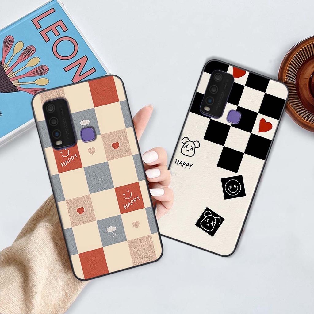Ốp Vivo Y30 / Y50 caro trái tim cá tính, thời trang siêu đẹp, siêu phong cách